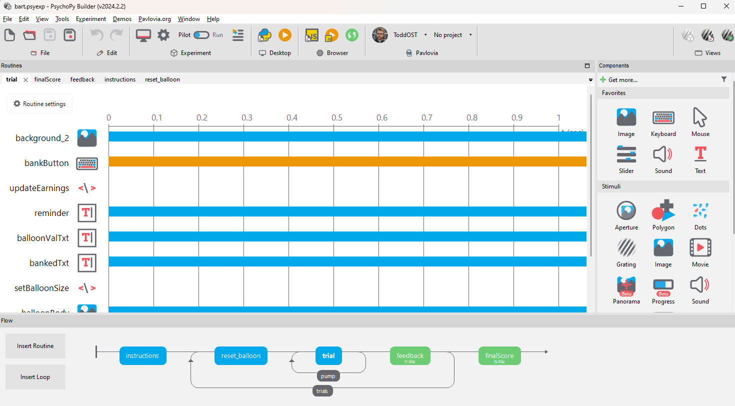 PsychoPy Builder 2024.2.2